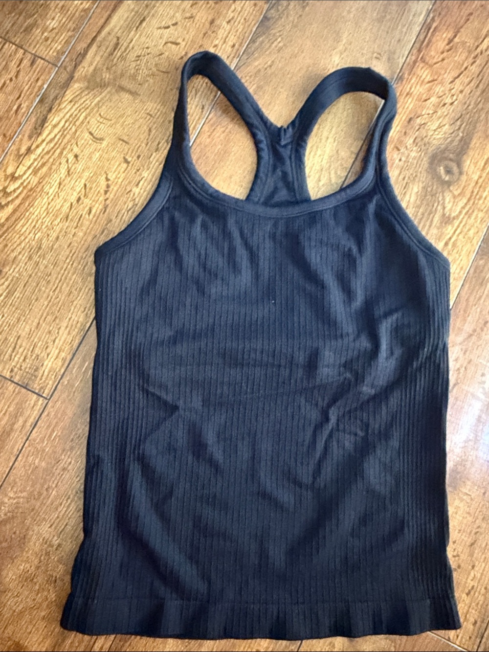 Amazon Black Ribbed Racerback Tank